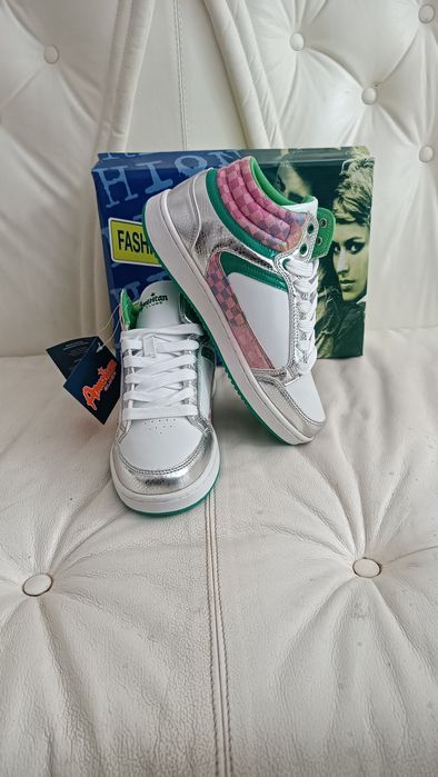 Sneakersy American Club Rozmiar 39 Różowe Y2K | American Vintage Style