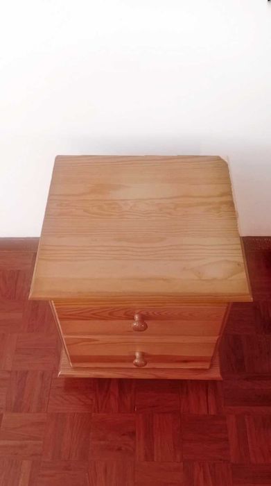Mesa-de-Cabeceira Móvel Apoio Madeira Maciça