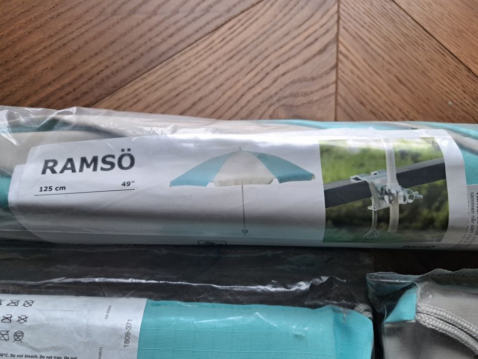 IKEA ROMSO  parasol balkonowy nowy folia + poduszki