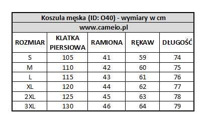 40. Koszula męska  od S do 3XL