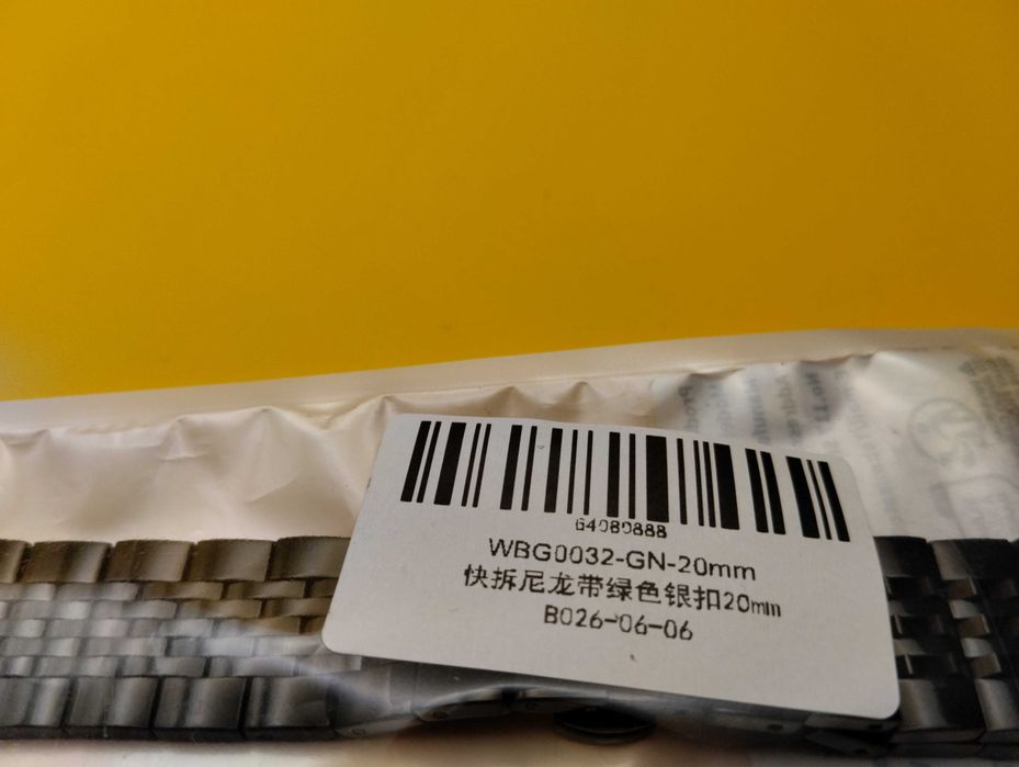 Bracelete de substituição em aço e cor preta, 20 mm. NOVA