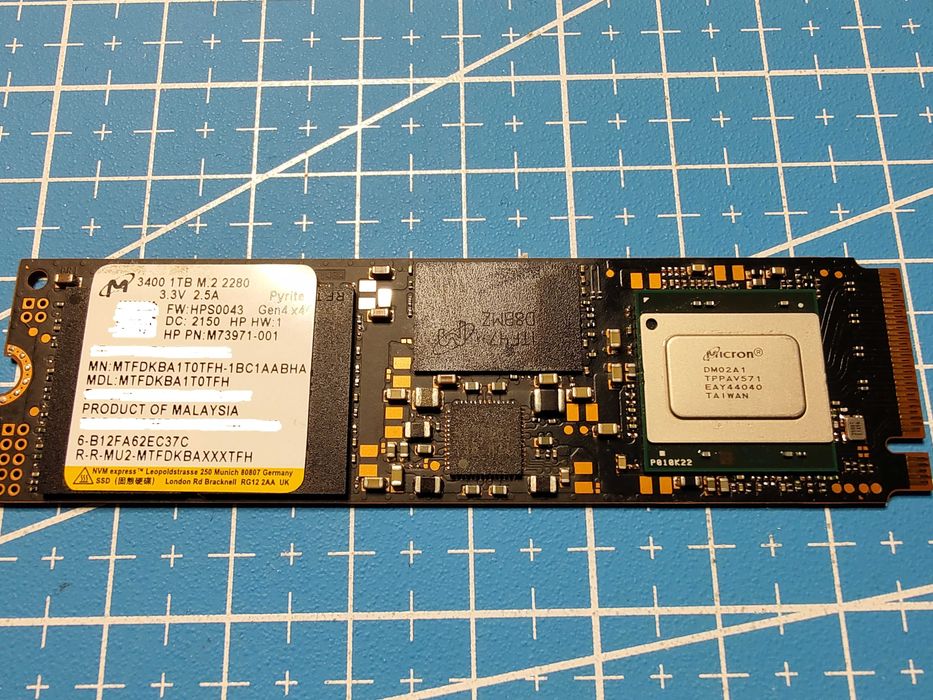 Dysk SSD M.2 2280 NVME Micron 1 TB 3400 MTFDKBA1T0TFH-1BC1AABHA PCIe Gen4 x4 | 100% sprawny Crystaldisk