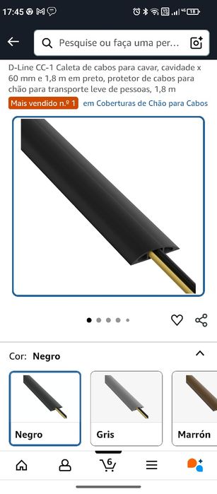 Canaleta passa cabos D-line 1.8m proteção solo