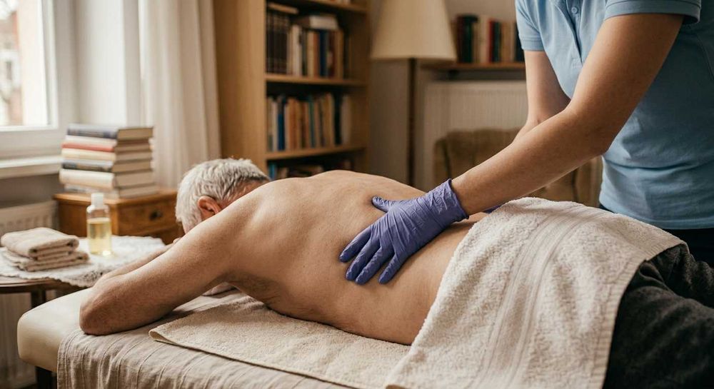 Fizjoterapia domowa, masaż z dojazdem do domu, 150 zł za godzinę.