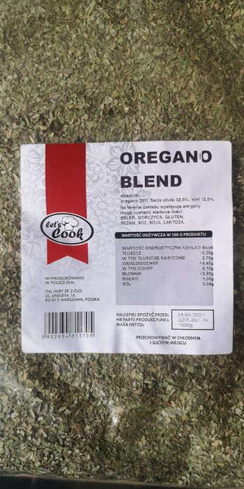 Oregano blend suszone 1 kg