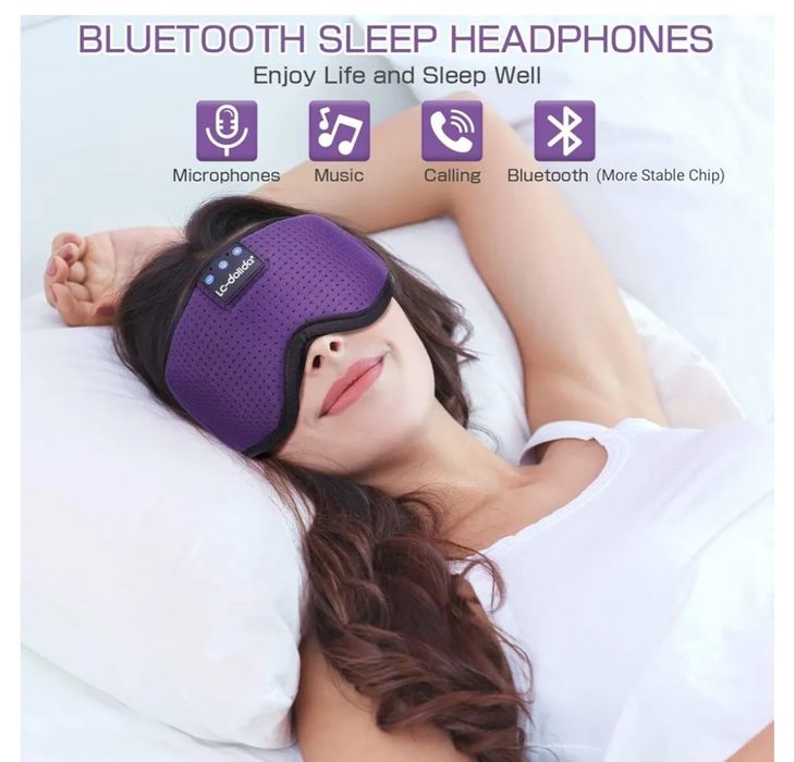Słuchawki Bluetooth do Spania LC-dolida – Maska 100% Blackout | NOWA
