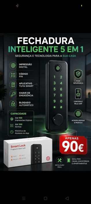 Fechadura Inteligente 90€. Oportunidade