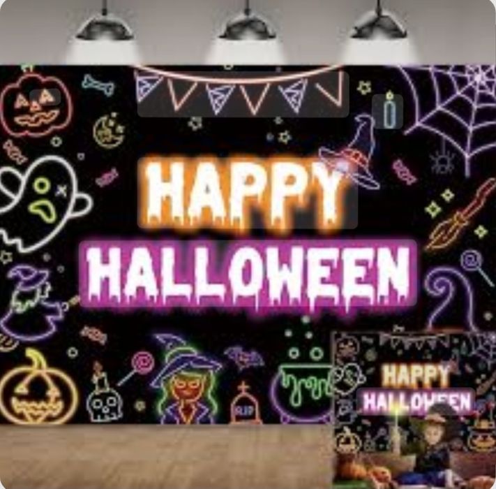 Tło fotograficzne na Hallowen neonowe 240cm x 180cm