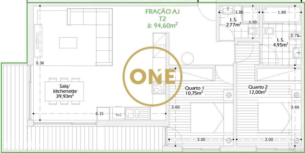 Apartamento T2 em Calendário