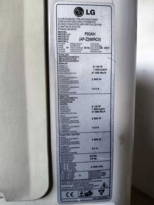 Vendo ou troco por mota 125 Ar condicionado LG - grande capacidade