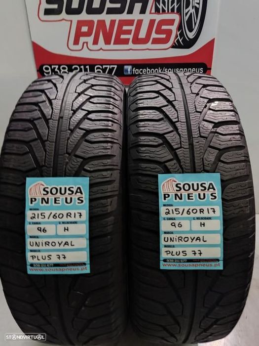 2 pneus semi novos 215-60r17  uniroyal - oferta dos portes 110 euros
