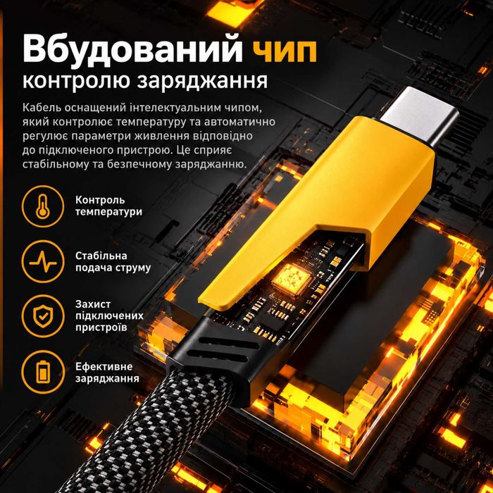 Зарядний кабель 4-в-1 PD 65W, довжина 1м (USB + Type-C → Type-C + Lightning) для iPhone, MacBook, Android, ноутбука і т д