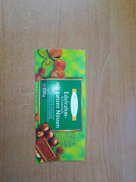 Rigoletto Edelrahm-Schokolade czekolada puste opakowanie