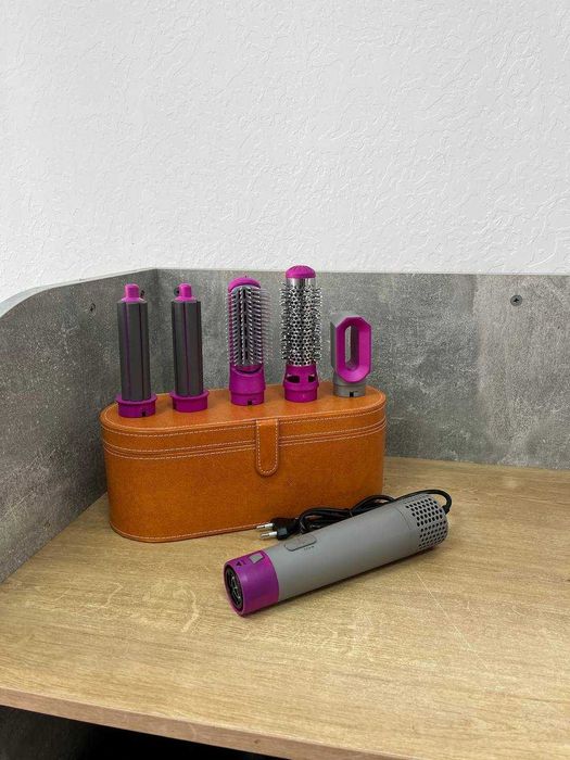 ФЕН стайлер з 5 насадками! Фен ДАЙСОН в кейсі + 5 насадок! Кожаний.