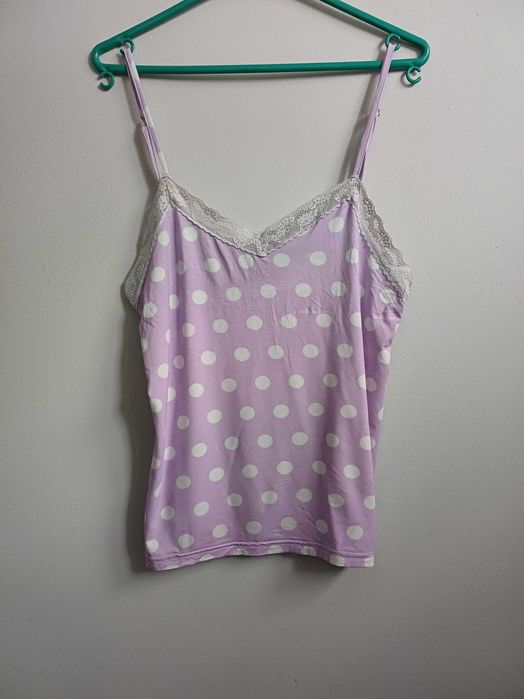 Top liliowy w groszki, kropki r. S/M