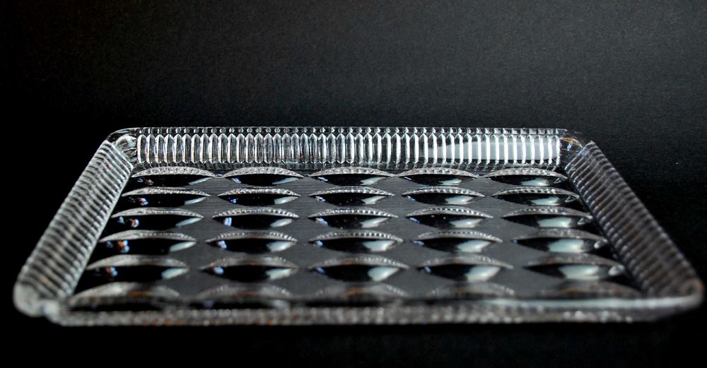 szklana patera półmisek taca retro vintage hippie prl