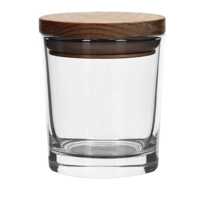 12 x Pojemnik do zalewu świec 103ml z pokrywką drewnianą