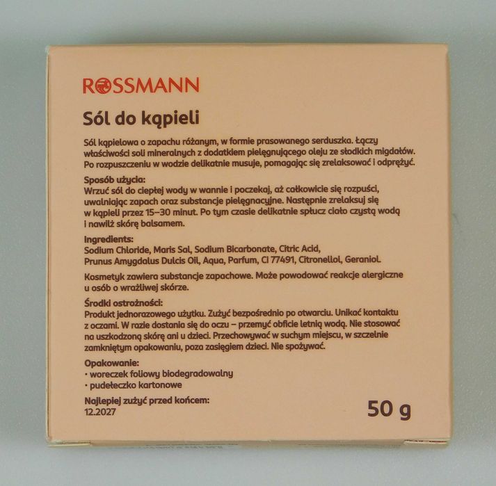 Rossmann  kąpiel o zapachu róży sól do kąpieli