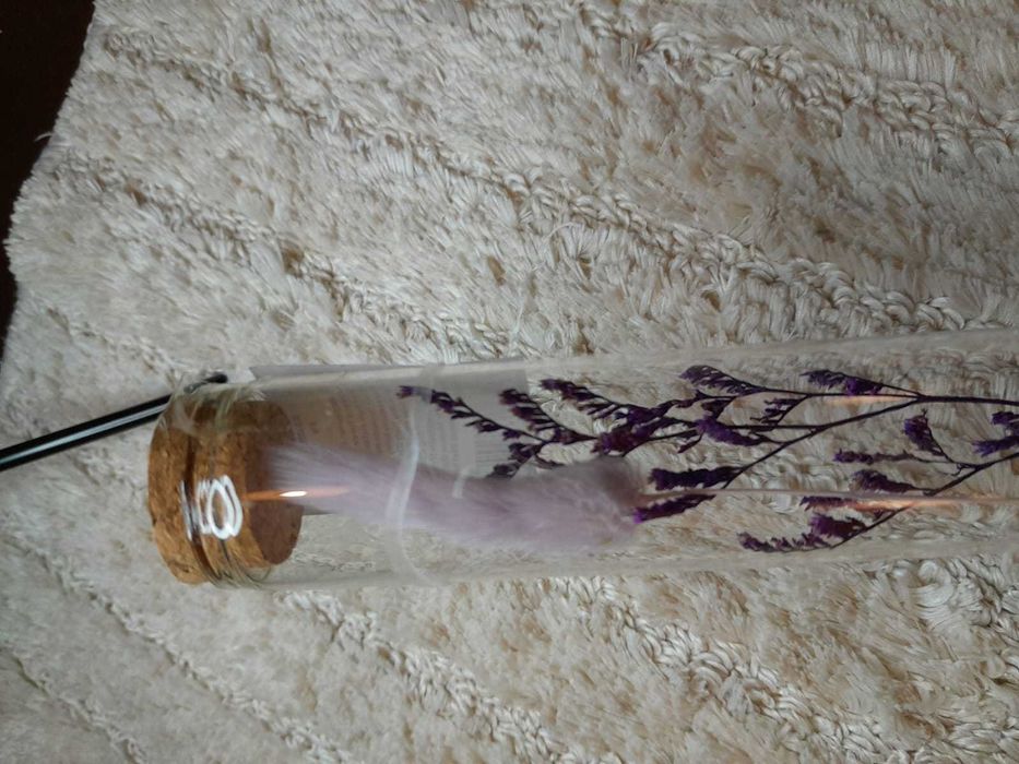 Nowa szklana fiolka z lawendą dekoracja do domu