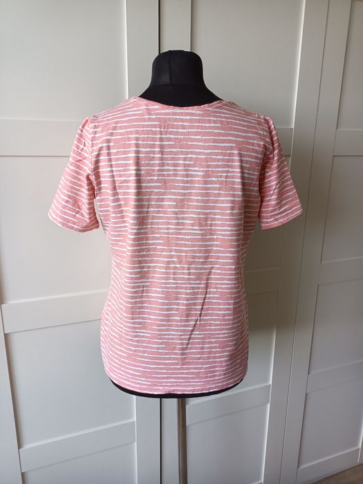 Damska bawełniana bluzka w paski koszulka z krótkim rękawem esmara