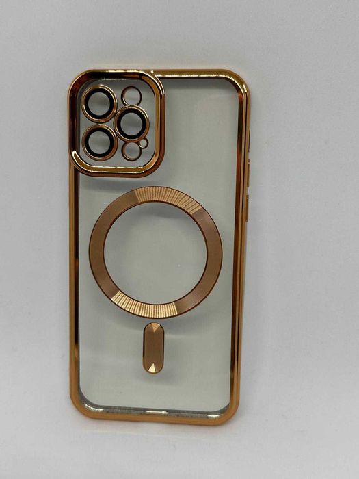 Iphone 12 PRO Etui Case Obudowa Przeźroczysto-Złota kod 1091