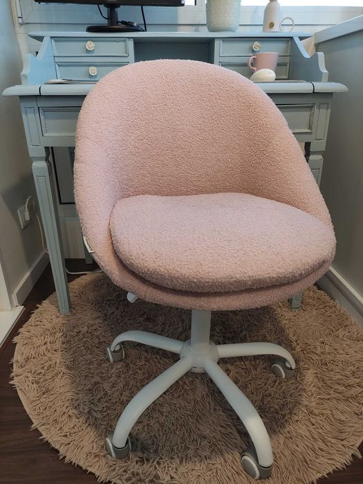 Cadeira escritório rosa pastel nunca usada