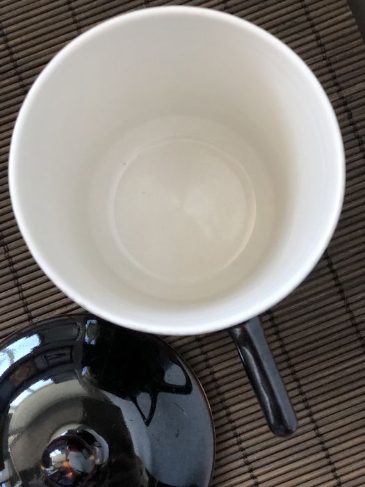 Винтажная японская чашка с крышкой. Заварник Япония. Ручная роспись.