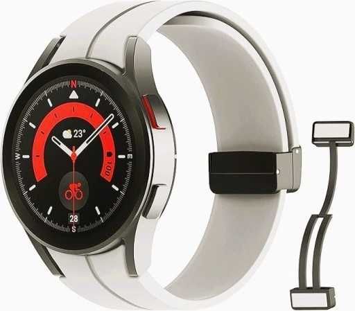 Kompatybilne z Samsung Galaxy Watch 7 FE 6 5 4 Pasek BIAŁY 20 MM