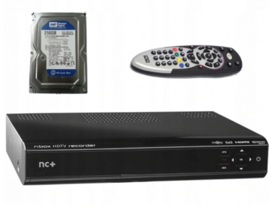 Dekoder satelitarny nbox przerobiony Enigma2  canal plus cyfra plus polsat dysk 250 gb nagrywanie