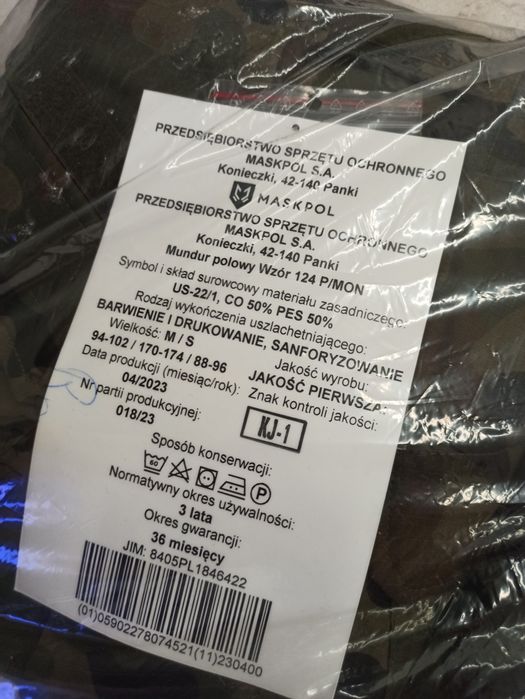 NOWY _ Mundur polowy wojskowy 124 P/MON _ M/S, M/R