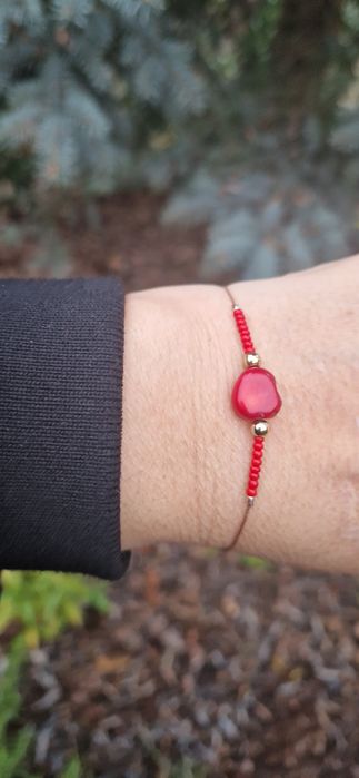 Bransoletka naturalny czerwony koral  Christmas  gift