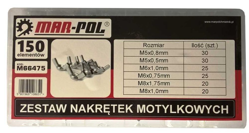 Набір барашкових гайок Mar-Pol M66475 Набор барашковых гаек