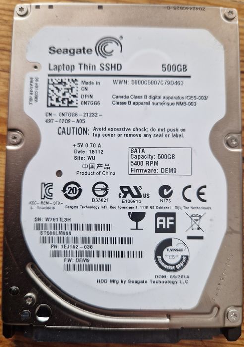 Dysk twardy Seagate 500gb SATA II 2,5"