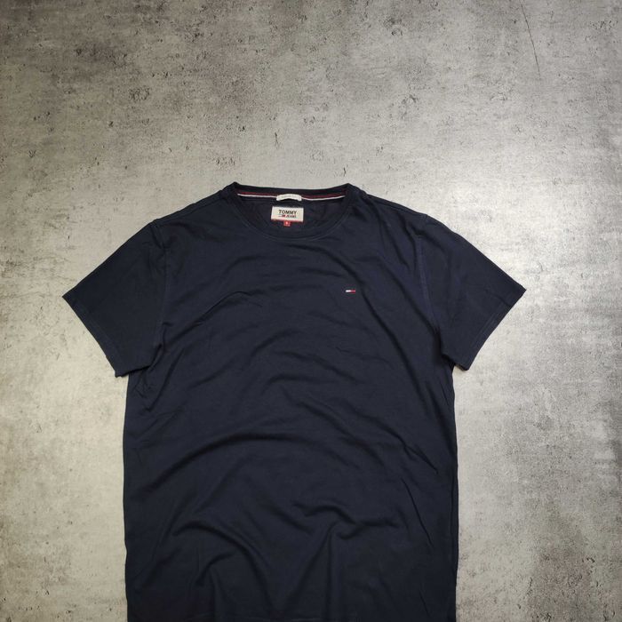 MĘSKA Granatowa Koszulka PREMIUM Tommy Hilfiger Małe Logo TH Haft