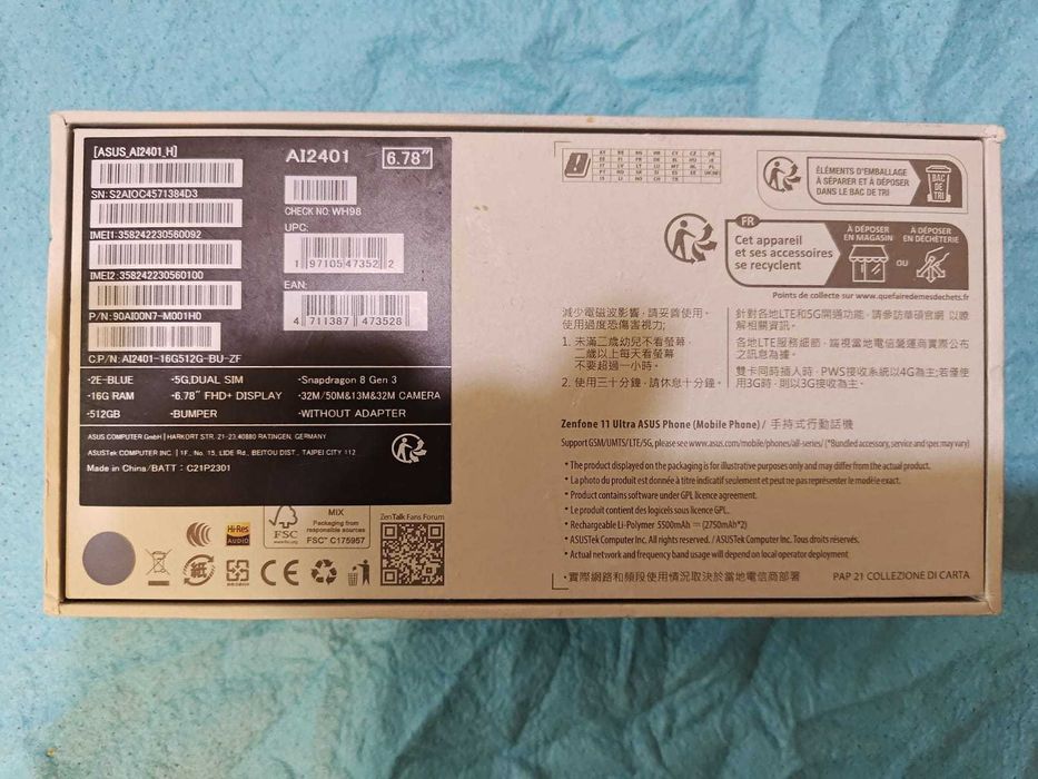 Na gwarancji Asus ZenFone 11 Ultra 5G DS, RAM=16GB + oryg. ładow. Asus