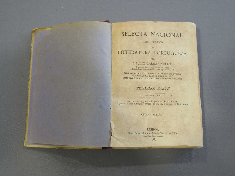 Livro Selecta Nacional - Curso Pratico de Litteratura Portugueza