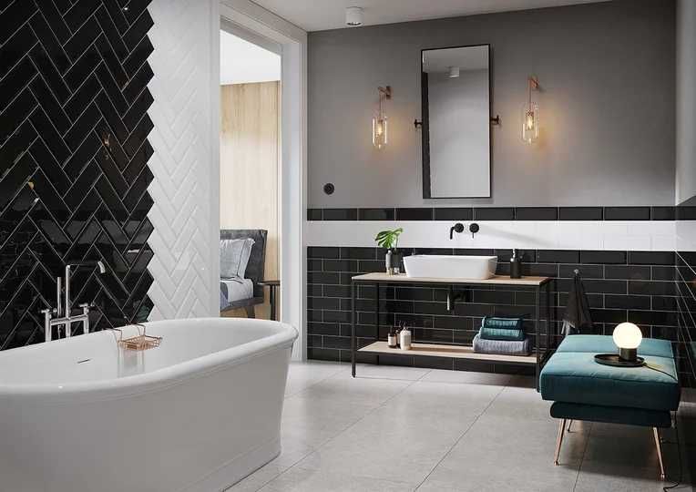 Glazura metro style white glossy 10x30 opoczno