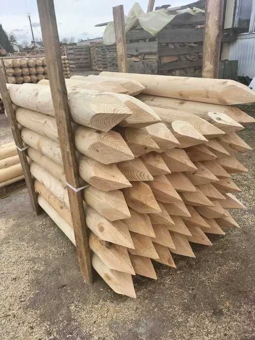 Palisada sosnowa fi14, impregnowana, zaostrzona, baliki, bale, pale