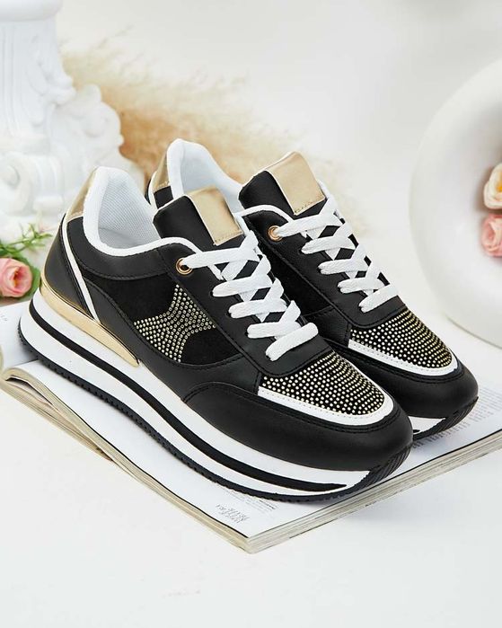 36 37 38 adidasy 39 40 41 sneakersy z cyrkoniami na grubej podeszwie