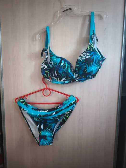 Strój kąpielowy damski, dwuczęściowy, różnokolorowy, rozmiar 42/XL