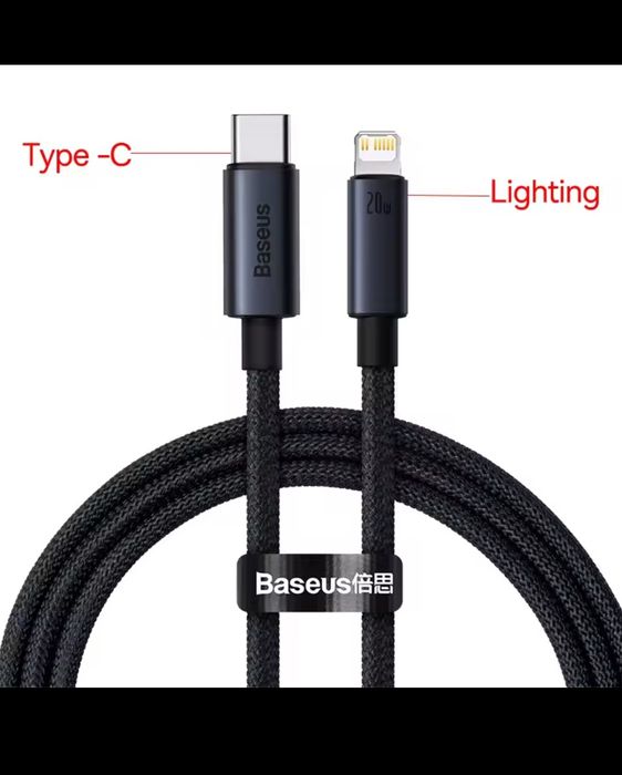 Кабель Baseus iphone Type-c/lightning 20w/27w  1m