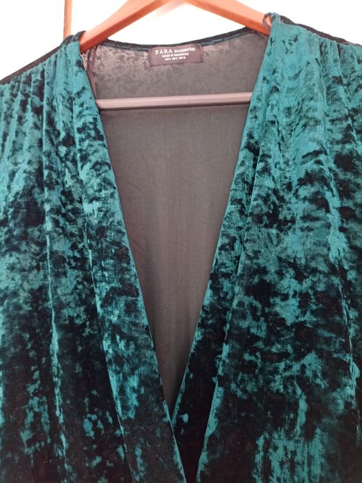 Zara body welurowe S 36 butelkowa zieleń