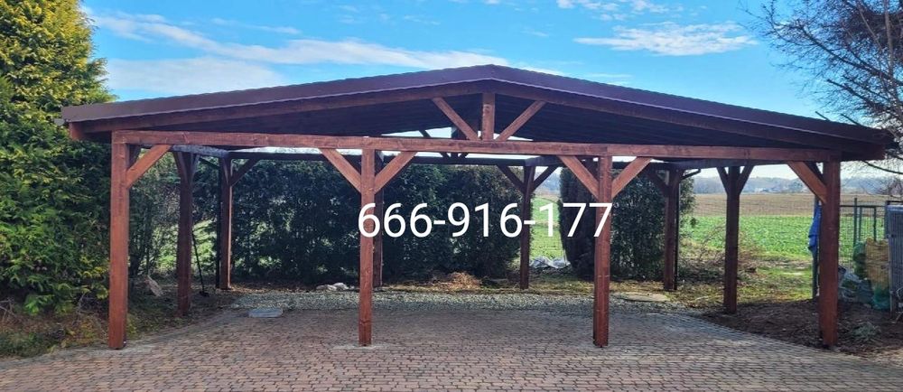 Wiata na 3 samochody solidna szybkie terminy