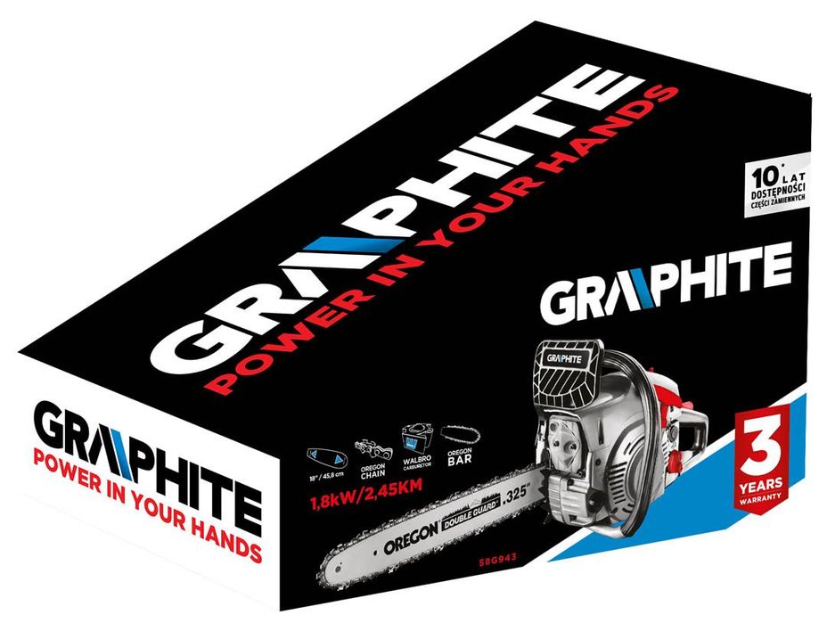 Pilarka łańcuchowa piła spalinowa Graphite 1.8kw, dł. Miecza 18