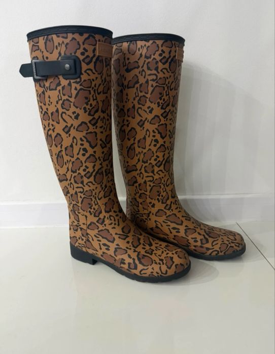 Hunter kalosze damskie r. 37 oficerki  Panterka Nowe Modne