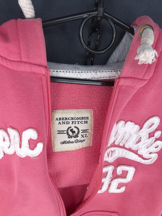 y2k Abercrombie & Fitch bluza rozpinana z kapturem haft logo S