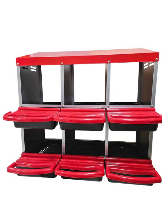 Gniazdo dla kur niosek z koszem na jaja 2 poziomy 6 stanowisk