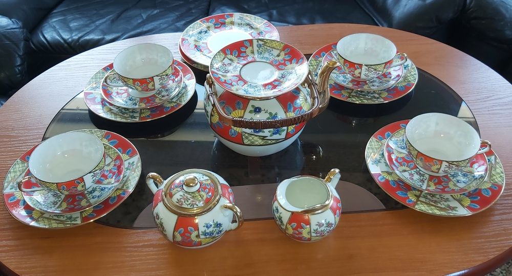 Serwis do herbaty, japońska cienka porcelana