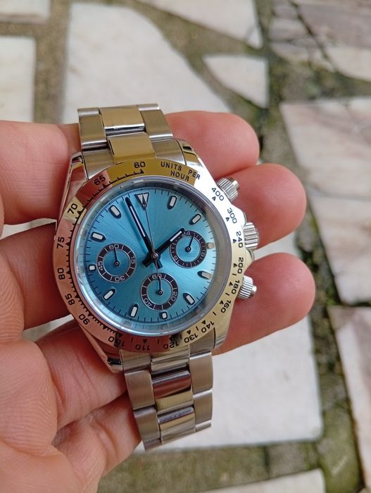 Cronógrafo azul VK Quartz