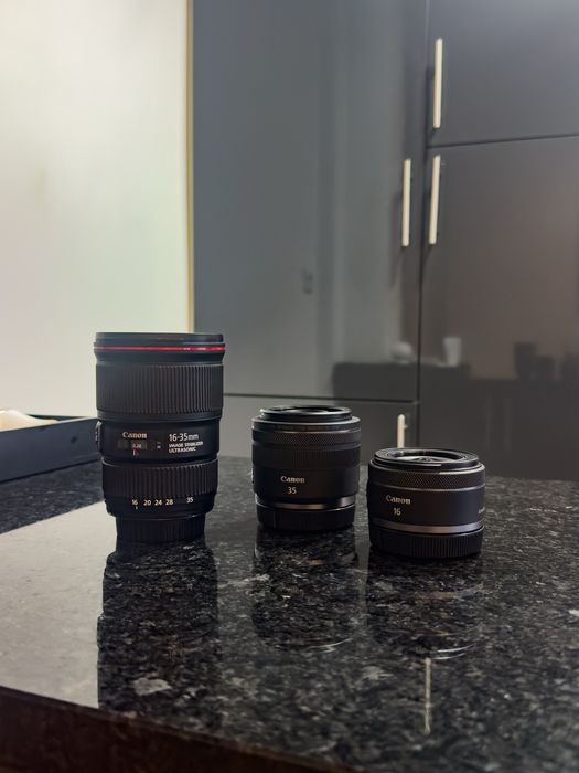 Canon RF 70-200 F4 RF 35 1.8 EF 16-35 F4